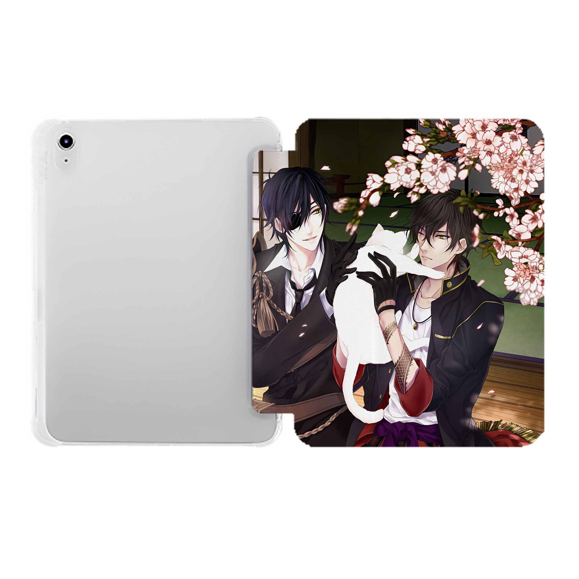 （画像用） 刀剣乱舞 Touken Ranbu IPad ケース ペン収納付き 三つ折りスタンド PUレザー×シリコン 対応機種9.5/10.5/10.9インチ
